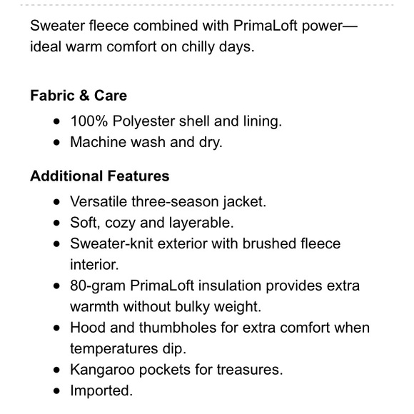 Sold Out LL Bean Primaloft Three Season Jacket - Picture 3 of 7